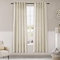 Beige Semi Sheer Linen Curtains 72 inch