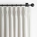 Beige White Blackout Small Kitchen Window Curtains 45 Inch Length 2 Panel Set, Memory Trained Pinch Pleated Thermal Double Layer Linen Curtain Soundproof Light Blocking Decorative Drapes with Back Tab