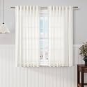 Beige White Kitchen Cafe Sheer Curtains 54