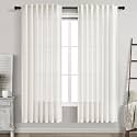 Beige White Linen Curtains 72 Inch Length