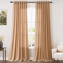 Camel Linen Curtains 90 Inch Length 2