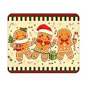 Beige Xmas Gingerbread Mouse Pad 9.5x7.9 Inch with Anti-Slip Rubber Base
