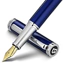 BEILUNER Luxury Fountain Pen Set,Solid 24K Gilded(Fine)-Charming Blue