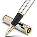 BEILUNER Luxury Rollerball Pen, Stunning Silver Chrome with 24K Gold Finish,Noble and Elegant Designs,Schneider Ink Refill, Best Gift Pen for Men &amp; Women, Professional, Executive Office, Fancy Pens
