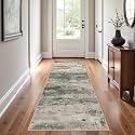 BEIMO 2'6"x6 Runner Rug for Hallway, Green Taupe Washable Abstract Rug