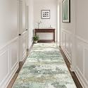 BEIMO 2'6"x6 Green Abstract Runner Rug, Washable Non-Slip for Hallway