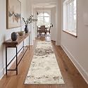 BEIMO 2x10 Antique Beige Abstract Runner Rug, Washable Non-Slip for Hallway