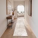BEIMO 2x10 Runner Rug for Hallway, Beige White Washable Abstract Rug