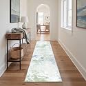 BEIMO 2x10 Runner Rug for Hallway, Green Ivory Washable Abstract Rug