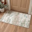 BEIMO 2x3 Area Rugs for Entryway, Pink Green Washable Abstract Rug