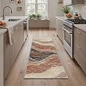 BEIMO 2x5 Runner Rug for Hallway, Caramel Sand Washable Abstract Rug