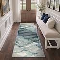 BEIMO 2x5 Runner Rug for Hallway, Dusty Teal Washable Abstract Rug