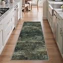 BEIMO 2x5 Runner Rug for Hallway, Smoky Green Washable Abstract Rug