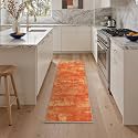 BEIMO 2x8 Orange Abstract Runner Rug, Washable Non-Slip for Hallway