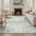 BEIMO 3x5 Area Rug for Bedroom, Light Green Washable Abstract Non Slip Rug