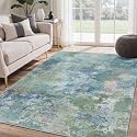 BEIMO 4x6 Area Rugs for Bedroom, Blue Green Washable Abstract Non Slip Rug