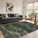 BEIMO 5x7 Area Rug for Bedroom, Smoky Green Washable Abstract Non Slip Rug