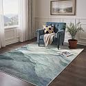 BEIMO 5x7 Area Rugs for Bedroom, Dusty Teal Washable Abstract Non Slip Rug