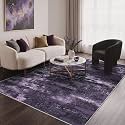 BEIMO 5x7 Area Rugs for Bedroom, Purple Black Washable Abstract Rug