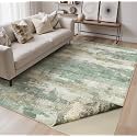 BEIMO 6x9 Area Rug for Bedroom, Green Washable Abstract Reversible Rug