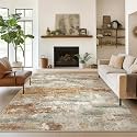 BEIMO 6x9 Area Rug for Bedroom, Orange Green Washable Abstract Non Slip Rug
