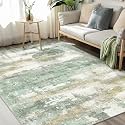 BEIMO 7'6"x9'6" Green Abstract Area Rug, Washable Non-Slip for Bedroom