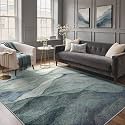 BEIMO 8x10 Area Rugs for Bedroom, Dusty Teal Washable Abstract Rug