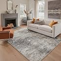 BEIMO 8x10 Area Rugs for Bedroom, Grey Washable Abstract Non Slip Rug