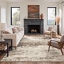 BEIMO 9x12 Antique Beige Abstract Area Rug, Washable Non-Slip for Bedroom