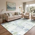BEIMO Area Rugs 10x14 for Living Room, Green Ivory Washable Abstract Rug