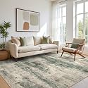 BEIMO 5x7 Area Rug for Bedroom, Green Taupe Washable Abstract Non Slip Rug