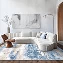 BEIMO Area Rugs 6x9 for Living Room Bedroom, Modern Abstract Machine Washable Soft Blue Rug, Floor Carpet with Non Slip Backing for Dining Room