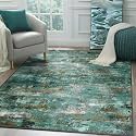 BEIMO 8x10 Area Rug for Bedroom, Turquoise Washable Abstract Non Slip Rug