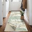 BEIMO Green 2'6"x6 Runner Rug for Hallway, Washable Abstract Reversible Rug