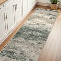 BEIMO 2x6 Runner Rug for Hallway, Green Taupe Washable Abstract Rug