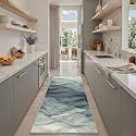 BEIMO Runner Rug for Hallway Kitchen, 2x5 Machine Washable Runners Rug for Entryway, Soft Modern Abstract Throw Rugs, Low Pile Floor Cover with Non Slip Backing, Light Teal