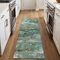 BEIMO 2x6 Runner Rug for Hallway, Turquoise Washable Abstract Non Slip Rug