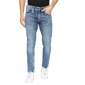 Being Human Blue Cropped Fit Mens Denims