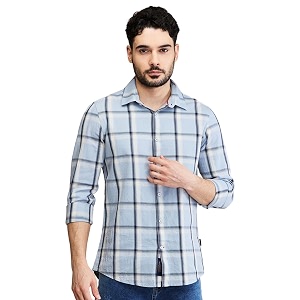 Being Human Blue Slim Fit Regular Collar
