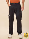 BEING HUMAN Charcoal Straight Fit Cargo For