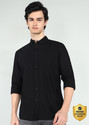 BEING HUMAN Men Solid Casual Black Shirt