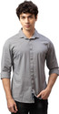 BEING HUMAN Men Solid Casual Grey Shirt