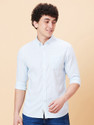 BEING HUMAN Men Striped Casual Light Blue