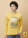 BEING HUMAN Printed Men Crew Neck Yellow T-Shirt