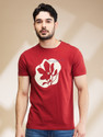 BEING HUMAN Printed Men Crew Neck Orange