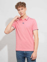 BEING HUMAN Self Design Men Polo Neck Pink T-Shirt