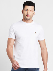 BEING HUMAN Solid Men Round Neck White