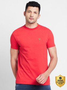 BEING HUMAN Solid Men Round Neck Red