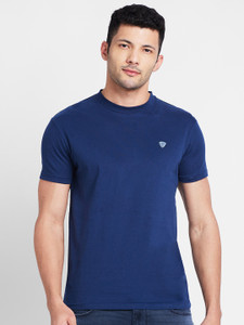 BEING HUMAN Solid Men Round Neck Dark