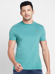BEING HUMAN Solid Men Round Neck Green